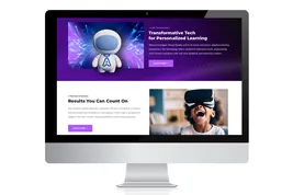 Akiva website design on a desktop monitor, Transformative Tech for Personalized Learning, by Pesce MediaWorks